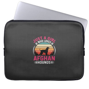 Housse Pour Ordinateur Portable Chiens Afghans Coucher de Soleil Rétro Amateur de 
