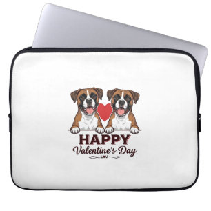 Housse Pour Ordinateur Portable Chiens Boxer Joyeuse Saint-Valentin Vintage