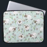 Housse Pour Ordinateur Portable Chiens de comptage sur le bleu de verre de mer<br><div class="desc">Tableaux et marguerites de doodles mignons peints à la main</div>