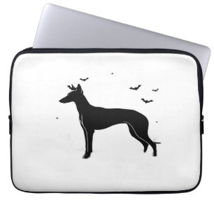 Housse Pour Ordinateur Portable Chiens de Ibizan � Silhouette de Lune d'Halloween 