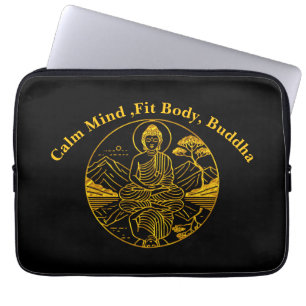 Housse Pour Ordinateur Portable Chiffre de Bouddha Serene reflétant sur les eaux t