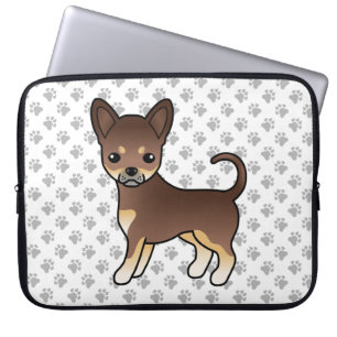 Housse Pour Ordinateur Portable Chihuahua Chocolat Et Brun Clair À Poil Lisse Chie