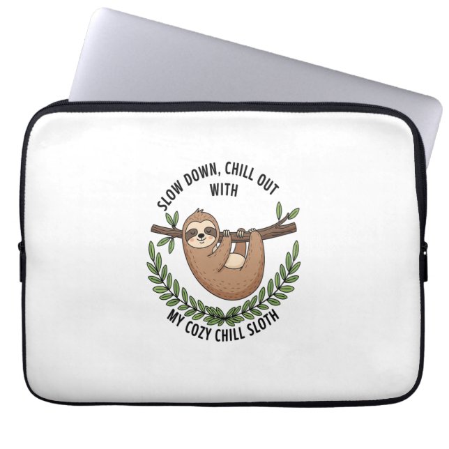 Housse Pour Ordinateur Portable Chill Sloth, USA Animal (Devant)