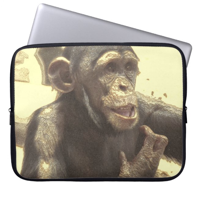 Housse Pour Ordinateur Portable Chimp métallique (Devant)