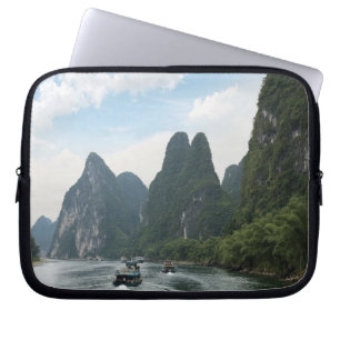 Housse Pour Ordinateur Portable Chine, Guilin, rivière Li, bateaux de rivière bord