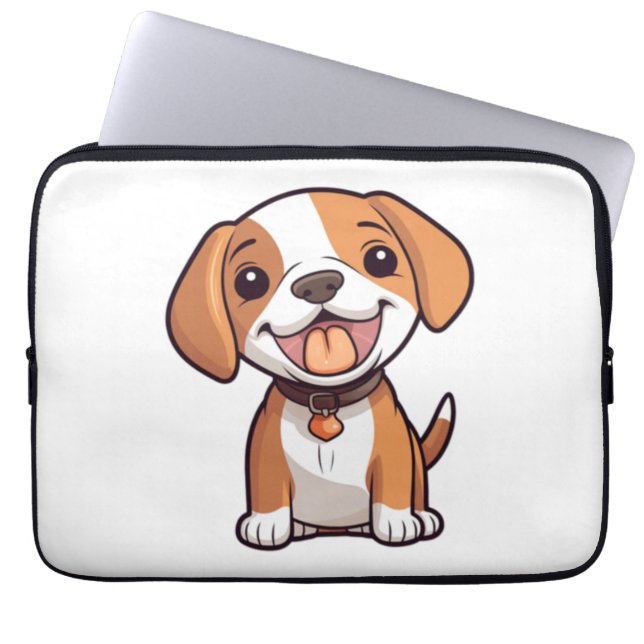 Housse Pour Ordinateur Portable Chiot Beagle Kawaii (Devant)