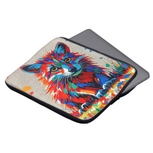Housse Pour Ordinateur Portable Chiot Expressif dessin animal abstrait