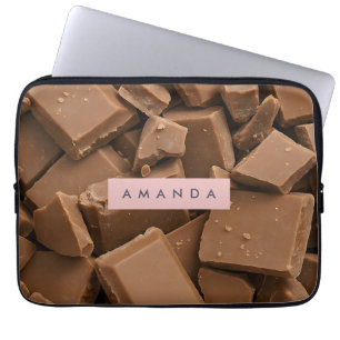 Housse Pour Ordinateur Portable Chocolat au Lait Crémeux Personnalisé par Morceaux