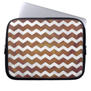 Housse Pour Ordinateur Portable Chocolat Carmel Swirl Chevron Motif