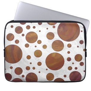 Housse Pour Ordinateur Portable Chocolat Carmel Swirl Polka Dot