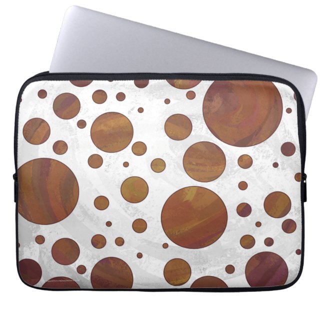 Housse Pour Ordinateur Portable Chocolat Carmel Swirl Polka Dot (Devant)