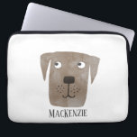 Housse Pour Ordinateur Portable Chocolat Labrador Retriever Chien Personnalisé<br><div class="desc">Un drôle de chien du Labrador Retriever au chocolat pour vous faire sourire. Modifiez ou supprimez le nom à customiser. Art original de Nic Squirrell.</div>