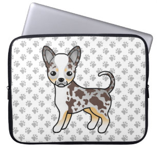 Housse Pour Ordinateur Portable Chocolat Merle Smooth Coat Chihuahua Chig & Paws