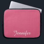 Housse Pour Ordinateur Portable CHOOSE YOUR COLOR, Name, Pink Computer<br><div class="desc">CHOOSE YOUR OWN BACKGROUND COLOR to decorate this personalized name laptop computer sleeve.  Default is pink.  It is personalized with white script lettering. You can easily change the text and background color. What a wonderful way to protect your laptop. All Rights Reserved © 2014 Alan & Marcia Socolik.</div>