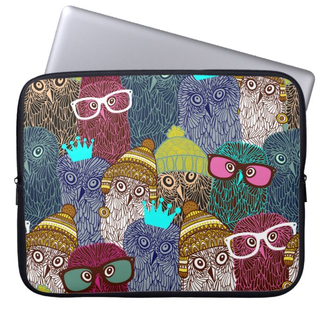 Housse Pour Ordinateur Portable Chouette dans la couronne (Devant)