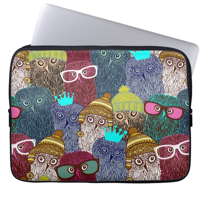 Housse Pour Ordinateur Portable Chouette dans la couronne (Devant)