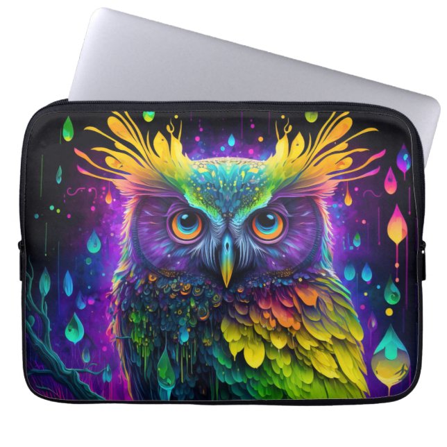 Housse Pour Ordinateur Portable Chouette psychédélique (Devant)