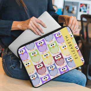 Housse Pour Ordinateur Portable Chouettes mignonnes, Chouette Motif, Chouettes col