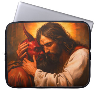 Housse Pour Ordinateur Portable Christ embrasser Lucifer