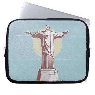 Housse Pour Ordinateur Portable Christ le Rédempteur affiche de voyage Favela