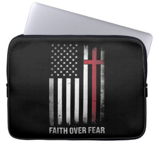 Housse Pour Ordinateur Portable Christian US USA Drapeau américain Christ Faith su