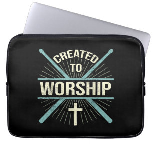 Housse Pour Ordinateur Portable Christian Worship Band Créé Pour Adorer Drummer