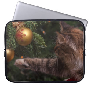 Housse Pour Ordinateur Portable Christmas Cat