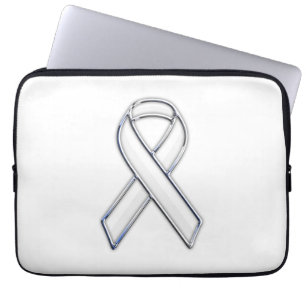 Housse Pour Ordinateur Portable Chrome Imprimé Ceinture Bleu Blanc Sensibilisation