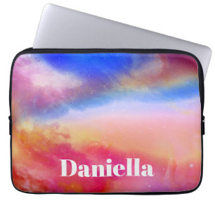 Housse Pour Ordinateur Portable Ciel holographique couleur foncé avec nom personna