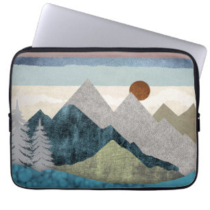 Housse Pour Ordinateur Portable Ciel rayé de montagne