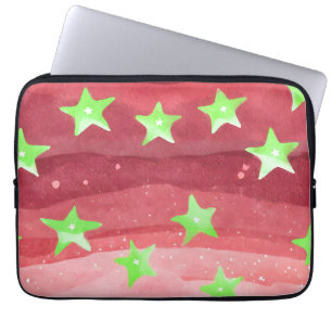 Housse Pour Ordinateur Portable ciel rouge avec étoiles