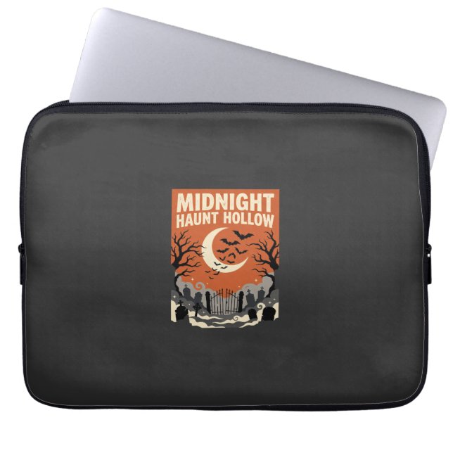 Housse Pour Ordinateur Portable Cimetière effrayant d'Halloween (Devant)