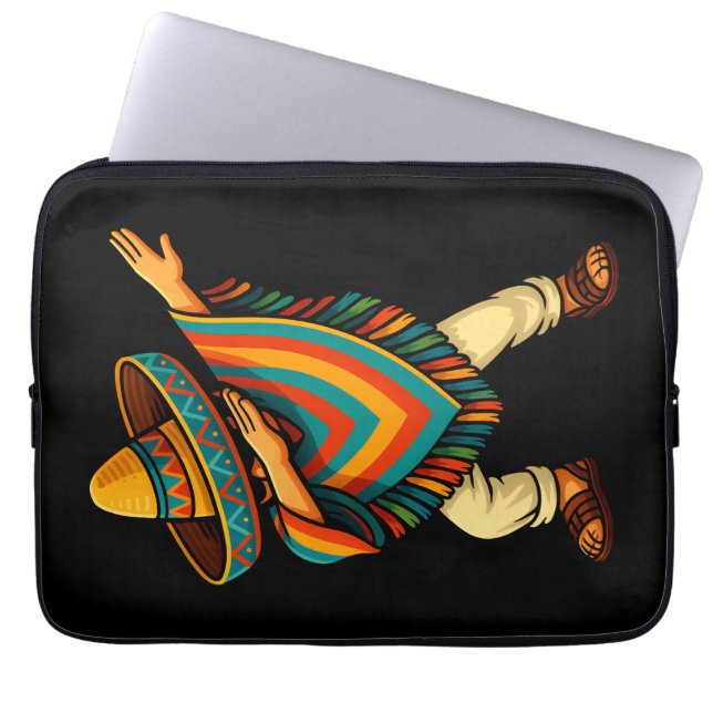 Housse Pour Ordinateur Portable Cinco de Mayo Dabbing Mexicain Poncho (Devant)