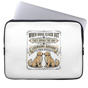 Housse Pour Ordinateur Portable Citation de chien drôle Gravure vintage Chiens par