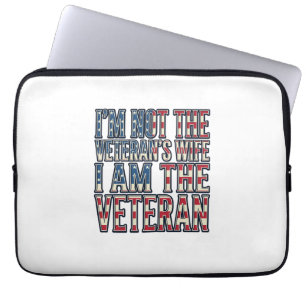 Housse Pour Ordinateur Portable Citation de femme de vétéran Design vectoriel patr
