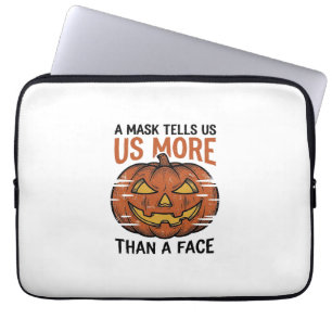 Housse Pour Ordinateur Portable Citation de Masque d'Halloween T-Shirt Vintage Vis