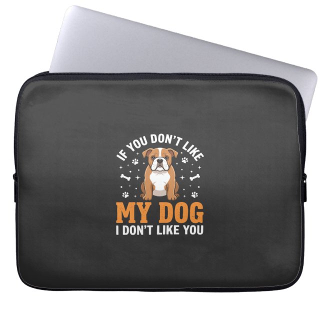 Housse Pour Ordinateur Portable Citation drôle Mon chien Bouledogue (Devant)