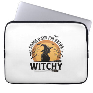 Housse Pour Ordinateur Portable Citation Halloween Vintage Sorcière Vector Design_