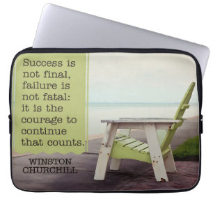 Housse Pour Ordinateur Portable Citation Inspirationnelle de Winston Churchill "Co