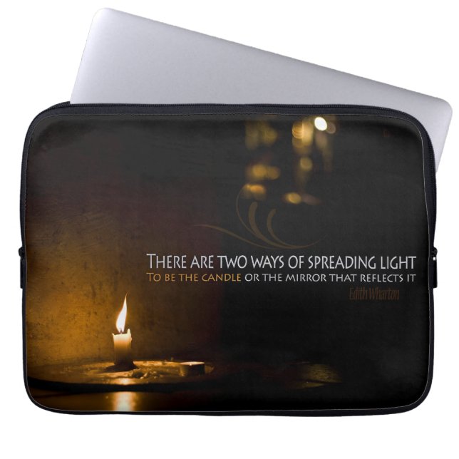 Housse Pour Ordinateur Portable Citation Inspirationnelle Edith Wharton "Light" (Devant)