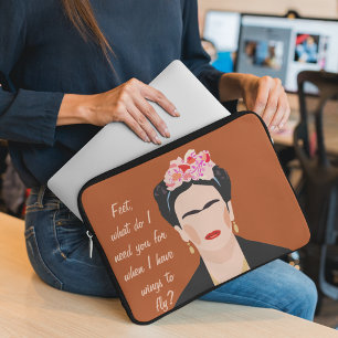Housse Pour Ordinateur Portable Citation Inspirationnelle Frida Kahlo Illustration