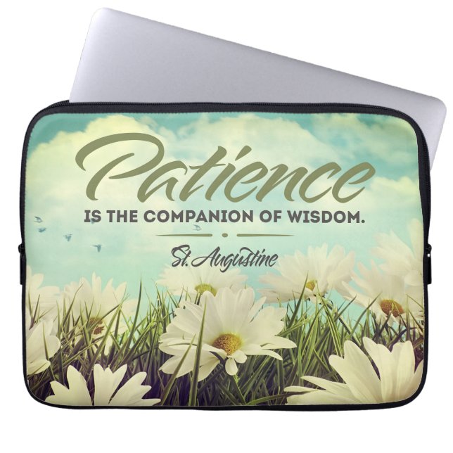 Housse Pour Ordinateur Portable Citation Inspirationnelle Saint Augustin "Patience (Devant)