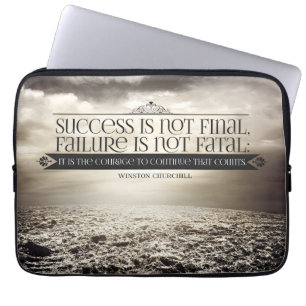 Housse Pour Ordinateur Portable Citation inspirée de Winston Churchill "Courage"