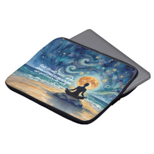 Housse Pour Ordinateur Portable Citations de yoga méditation ciel nocturne étoilé 