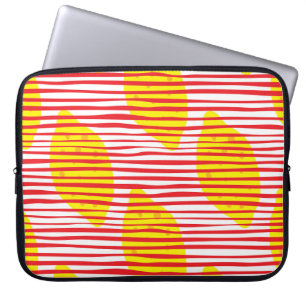 Housse Pour Ordinateur Portable citron Abstrait avec motif sans feuille. Main dr