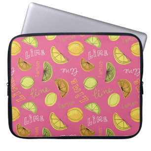 Housse Pour Ordinateur Portable Citron Citron et Lime motif Fruit rose