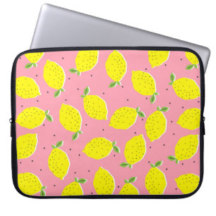 Housse Pour Ordinateur Portable citrons jaunes vintages sans couture sur arrière 
