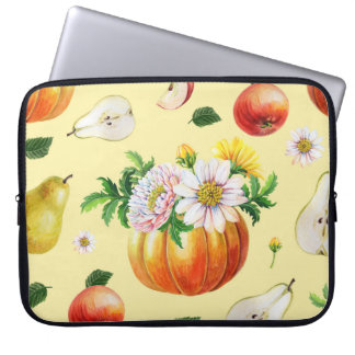 Housse Pour Ordinateur Portable Citrouille, chrysanthemum : illustration de fruits