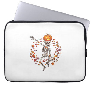 Housse Pour Ordinateur Portable Citrouille de crâne de squelette de danse d'Hallow