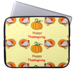 Housse Pour Ordinateur Portable citrouille de Thanksgiving et dinde